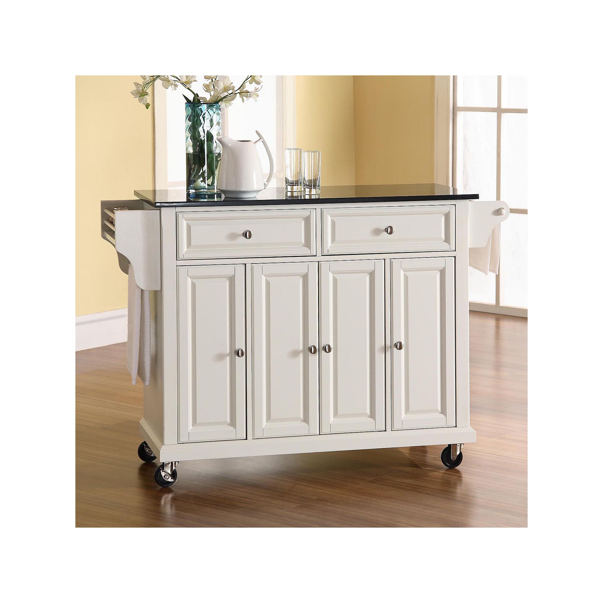 Crosley Granite Kitchen Cart, White