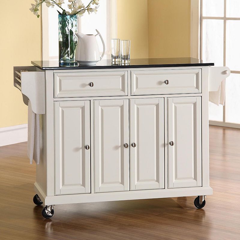 Crosley Furniture Granite Kitchen Cart, White