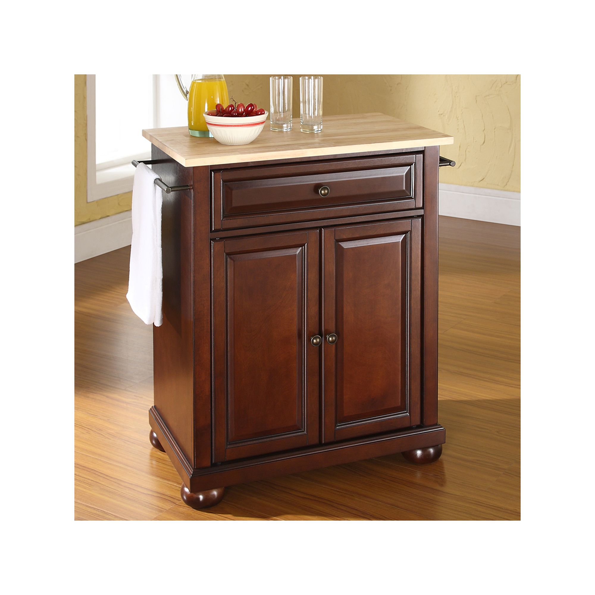 Crosley Furniture Alexandria Wood Top Kitchen Island, Brown
