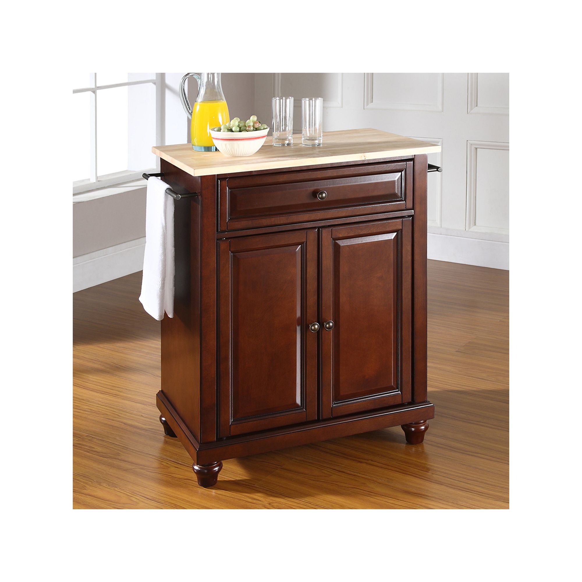 Crosley Cambridge Wood Top Kitchen Island, Brown