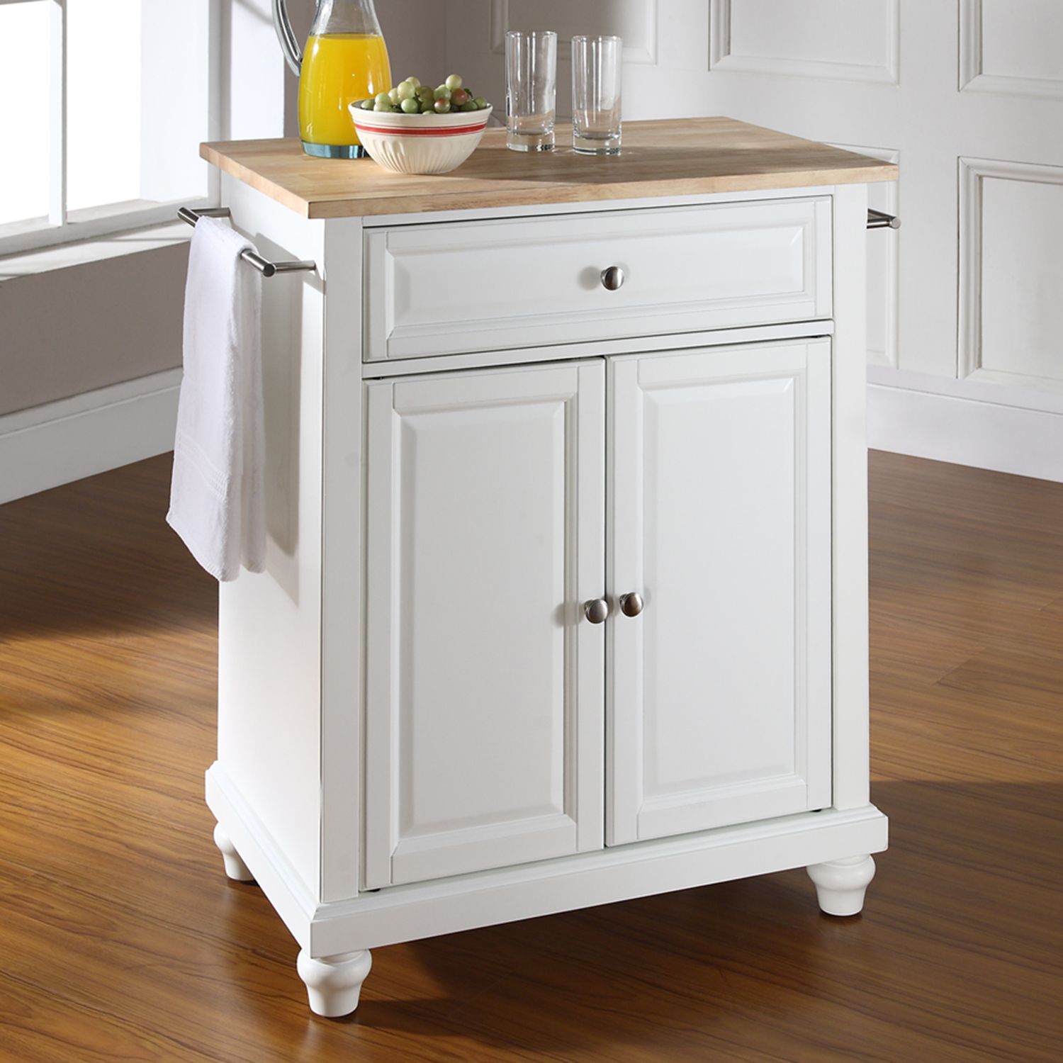 Crosley Furniture Cambridge Wood Top Kitchen Island   2062134 White