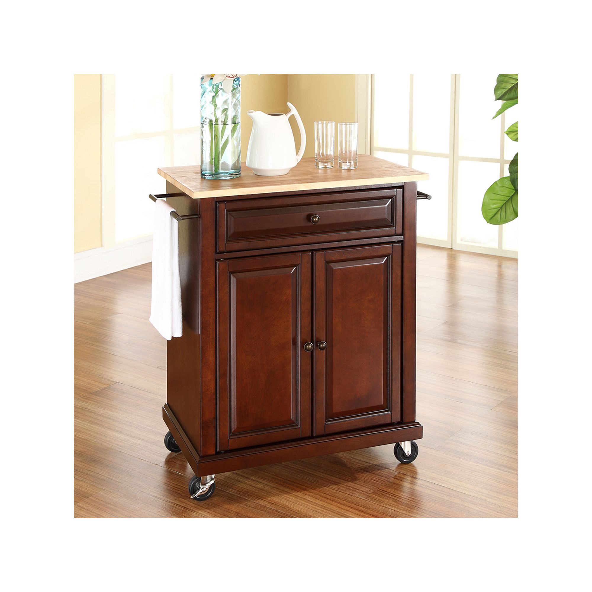 Crosley Wood Top Kitchen Island Cart, Brown