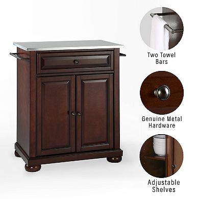 Crosley Alexandria Stainless Steel Top Kitchen Island