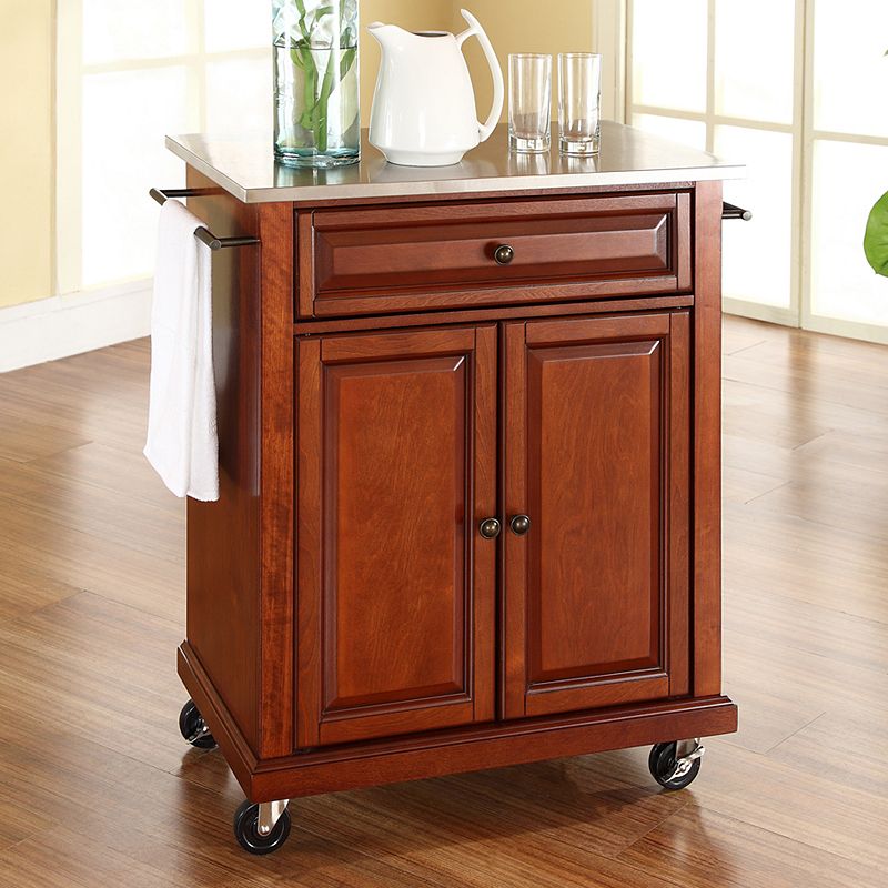 Crosley Furniture Stainless Steel Top Kitchen Island Cart, Clrs