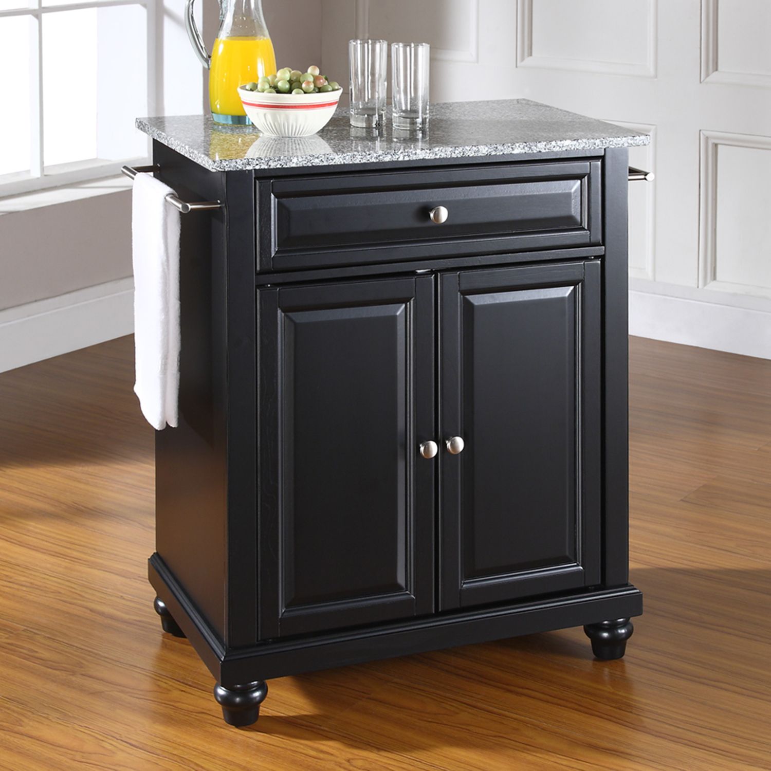 Crosley Furniture Cambridge Granite Top Kitchen Island   2062281 Black