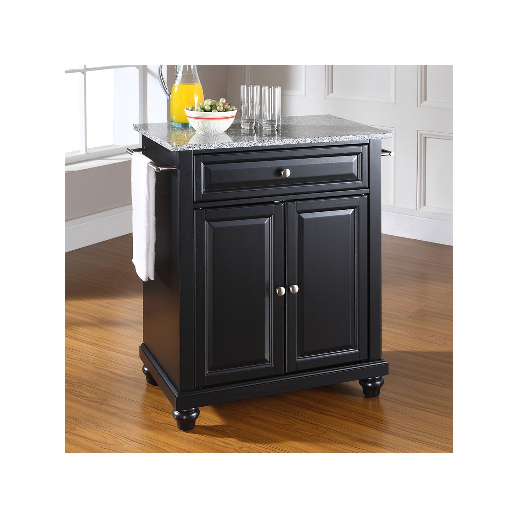 Crosley Cambridge Granite Top Kitchen Island, Black