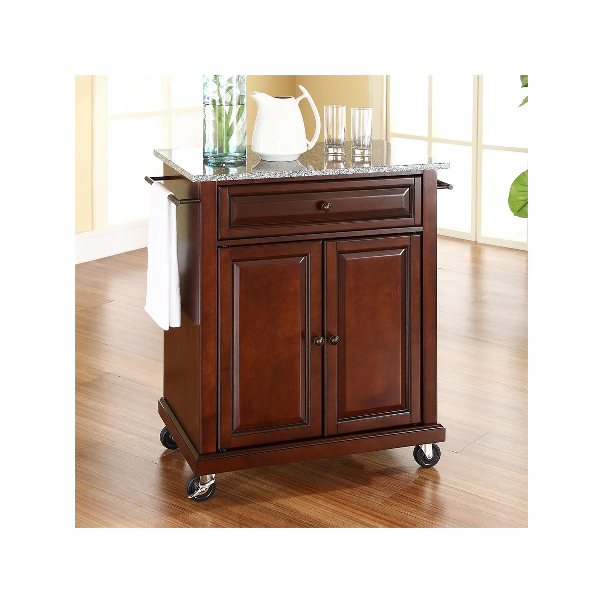 Crosley Granite Top Kitchen Island Cart, Brown