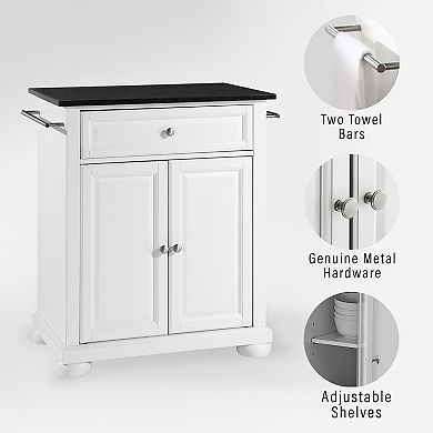 Crosley Furniture Alexandria Black Granite Top Kitchen Island