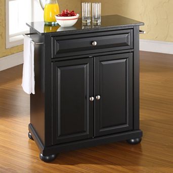 Crosley Furniture Alexandria Black Granite Top Kitchen Island