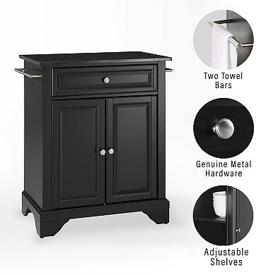 Crosley Furniture LaFayette Black Granite Top Kitchen Island