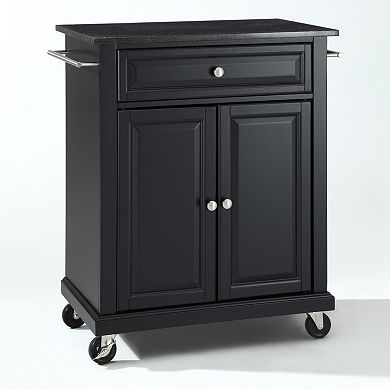 Crosley Furniture Black Granite Top Kitchen Island Cart