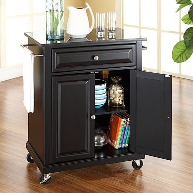 Crosley Furniture Black Granite Top Kitchen Island Cart