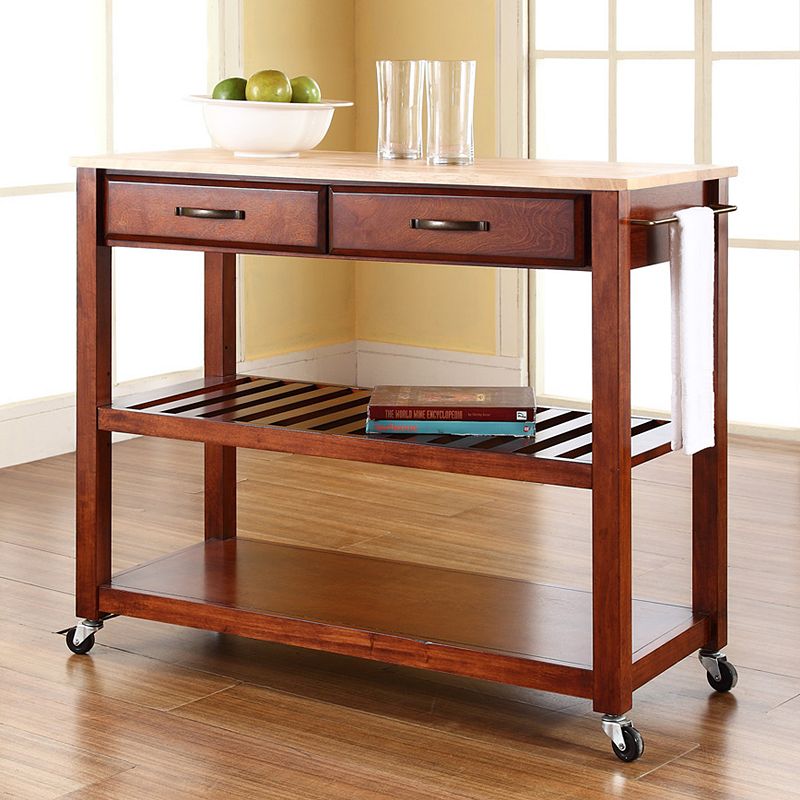 Crosley Furniture Wood Top Kitchen Cart, Clrs