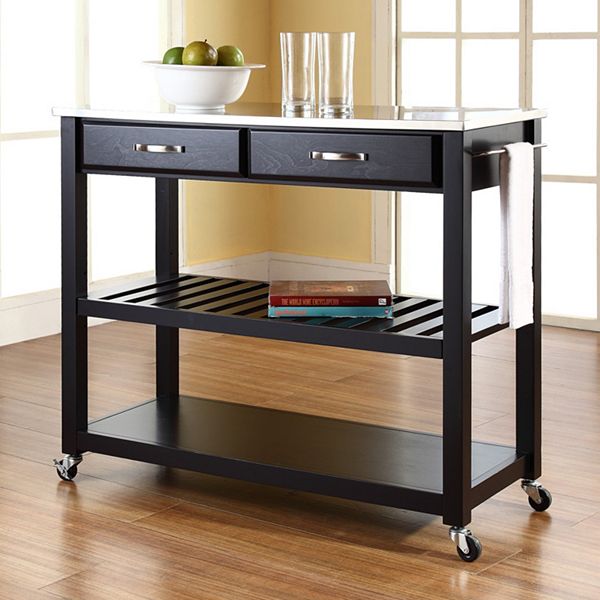 Crosley Furniture Stainless Steel Top Kitchen Cart