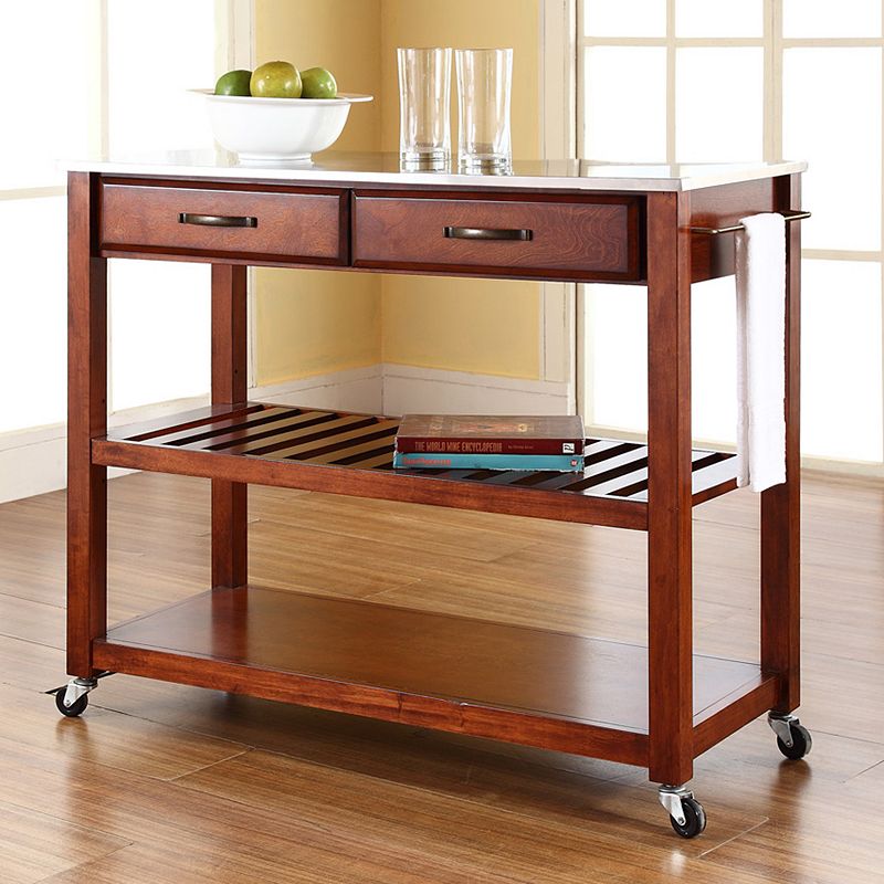 Crosley Furniture Stainless Steel Top Kitchen Cart, Clrs