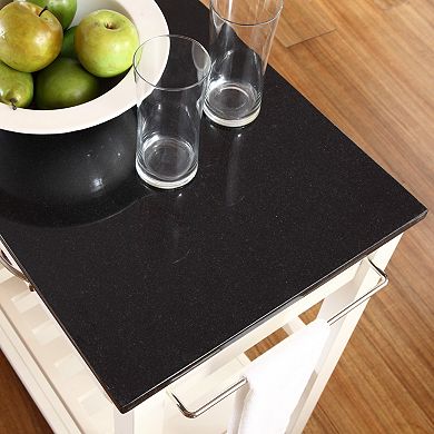 Crosley Furniture Black Granite Top Kitchen Cart