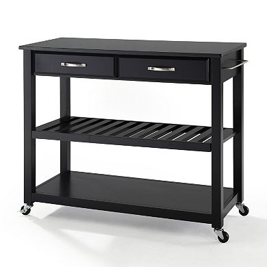 Crosley Black Granite Top Kitchen Cart