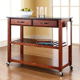 Crosley Black Granite Top Kitchen Cart