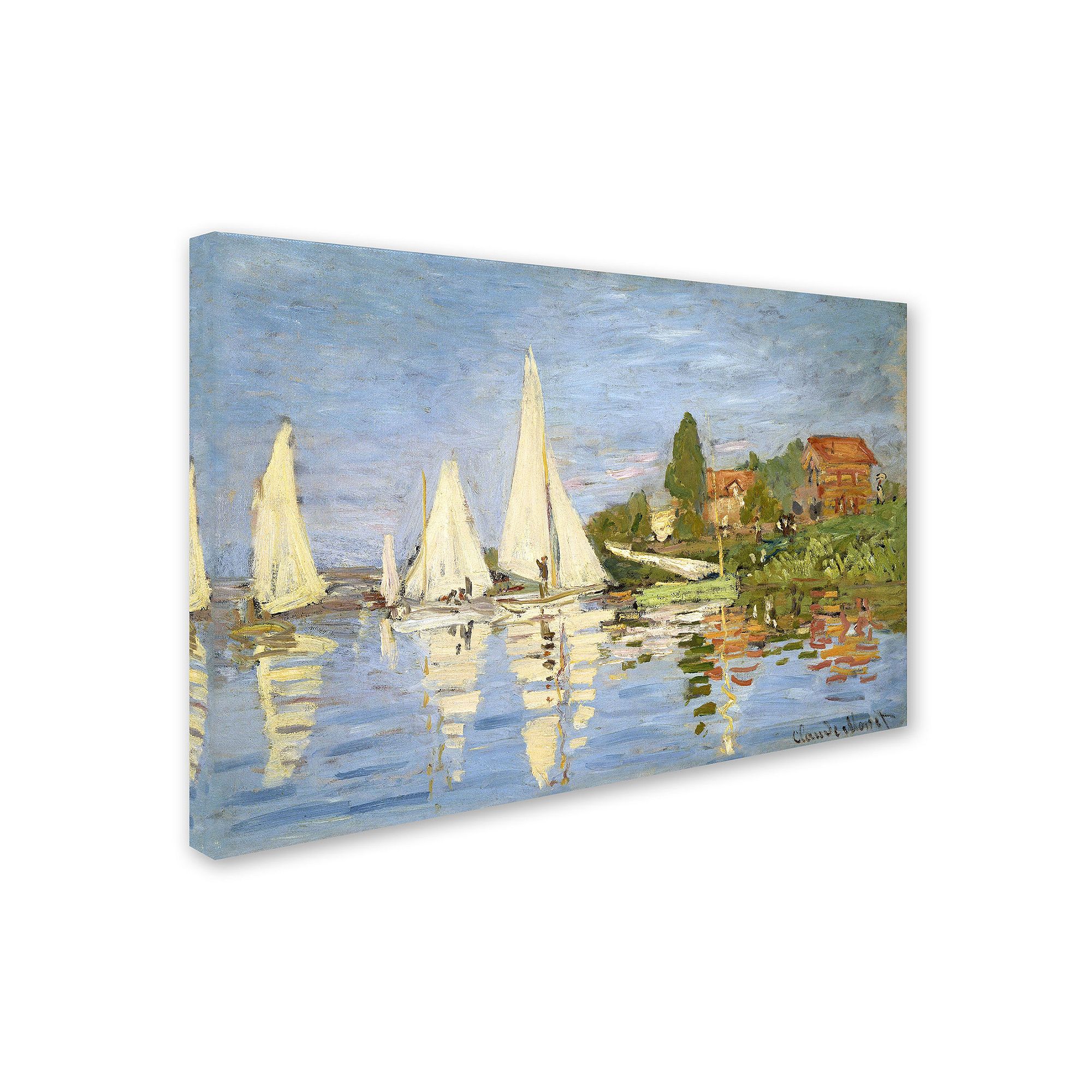 Regatta at Argenteuil Canvas Wall Art by Claude Monet, Multicolor