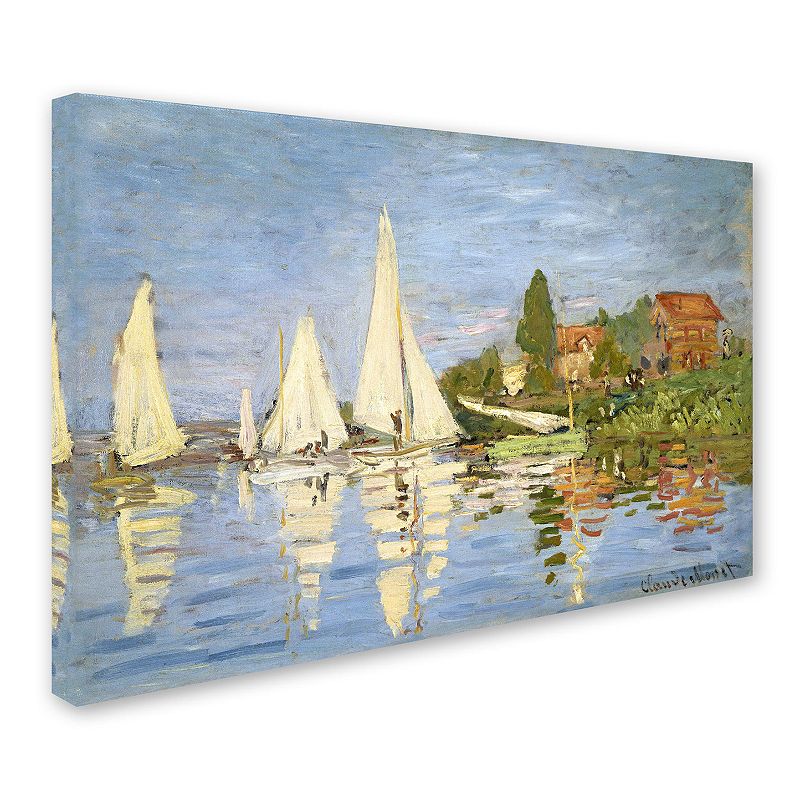 Regatta at Argenteuil Canvas Wall Art by Claude Monet, Multicolor, 22