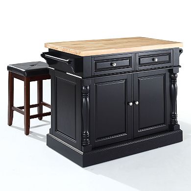 Crosley Furniture 3-piece Kitchen Island and Counter Stool Set