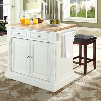 Crosley Furniture 3 pc Kitchen Island & Counter Stool Set