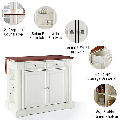 Crosley Furniture 3-piece Drop-Leaf Kitchen Island and Counter Stool Set