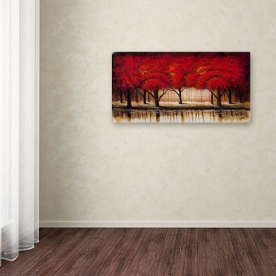 "Parade of Red Trees II" Canvas Wall Art