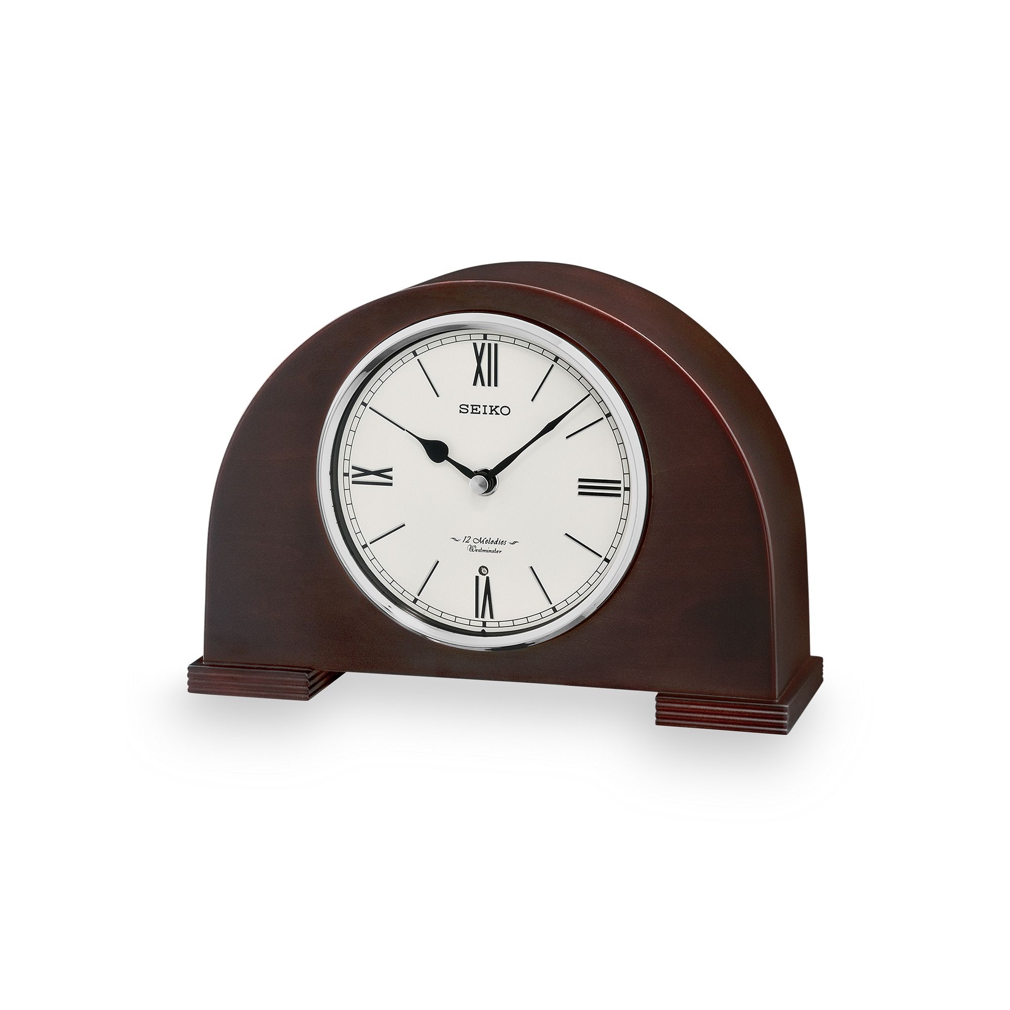 Seiko Branwen Wood Musical Desk Clock - QXW239BLH, Brown
