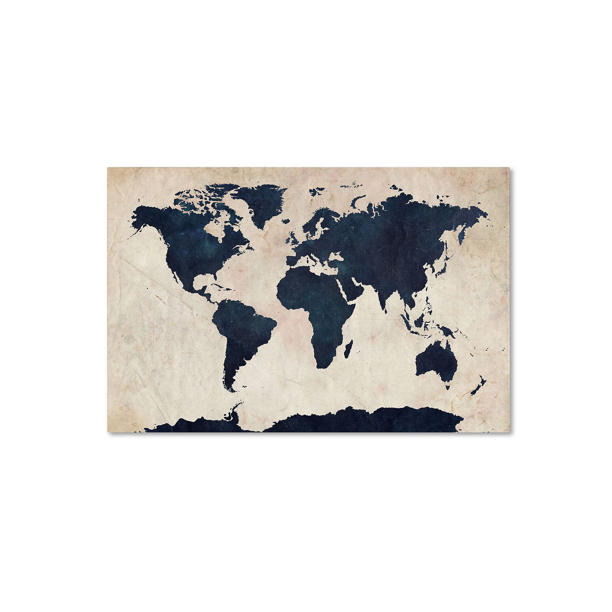 World Map Canvas Wall Art, Multicolor