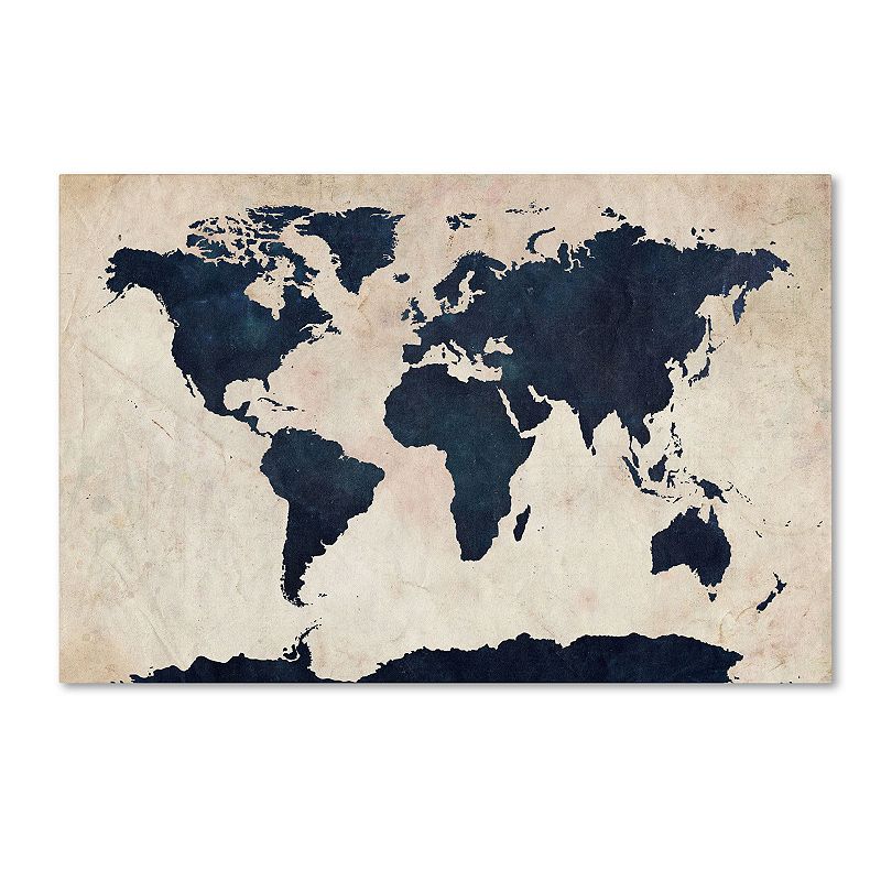 98738239 World Map Canvas Wall Art, Multicolor, 30 X 47 sku 98738239