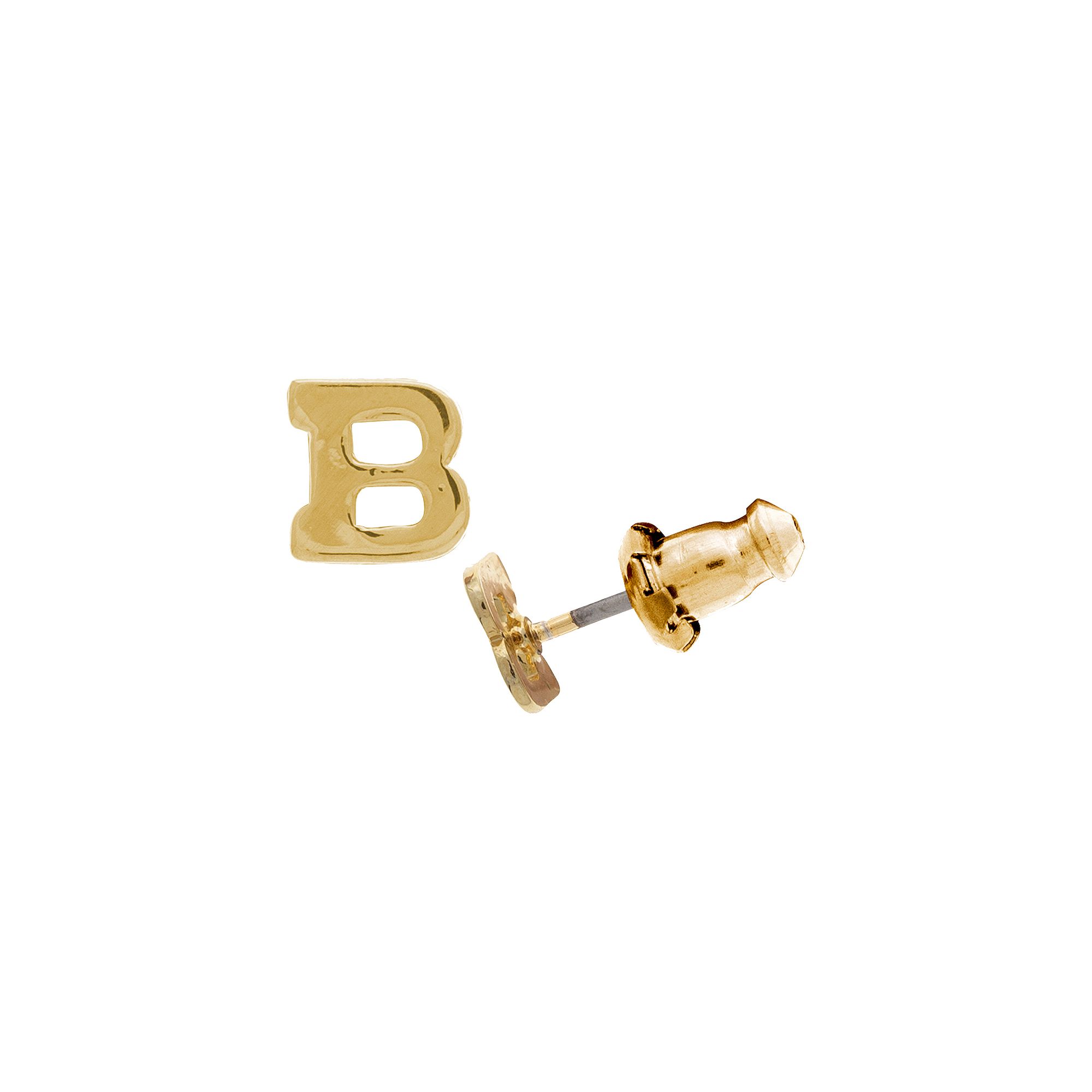76822029 1928 14K Gold Dipped Initial Button Earrings, Wome sku 76822029