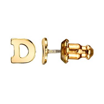 1928 14K Gold Dipped Initial Button Earrings