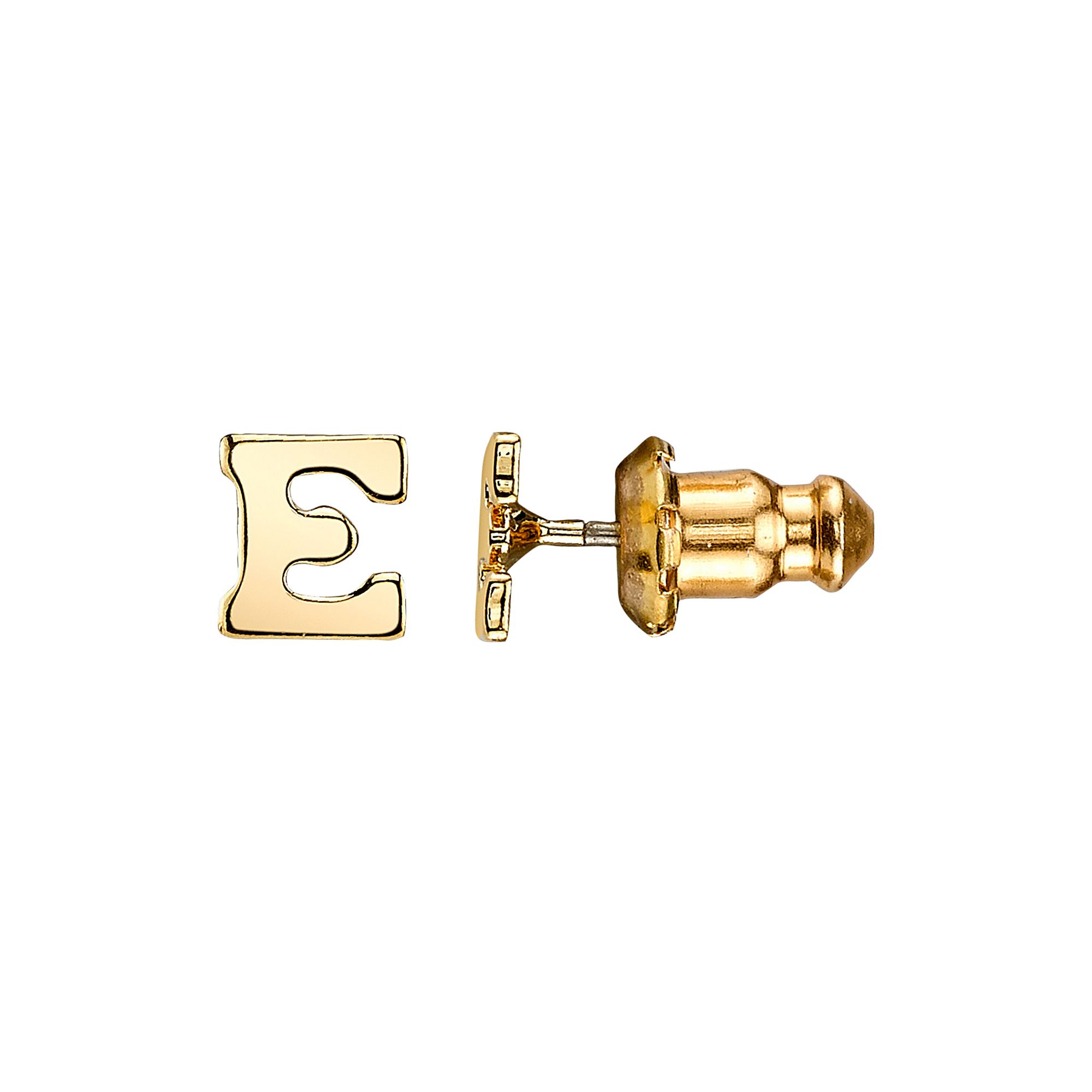 1928 14K Gold Dipped Initial Button Earrings, Womens