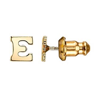 1928 14K Gold Dipped Initial Button Earrings