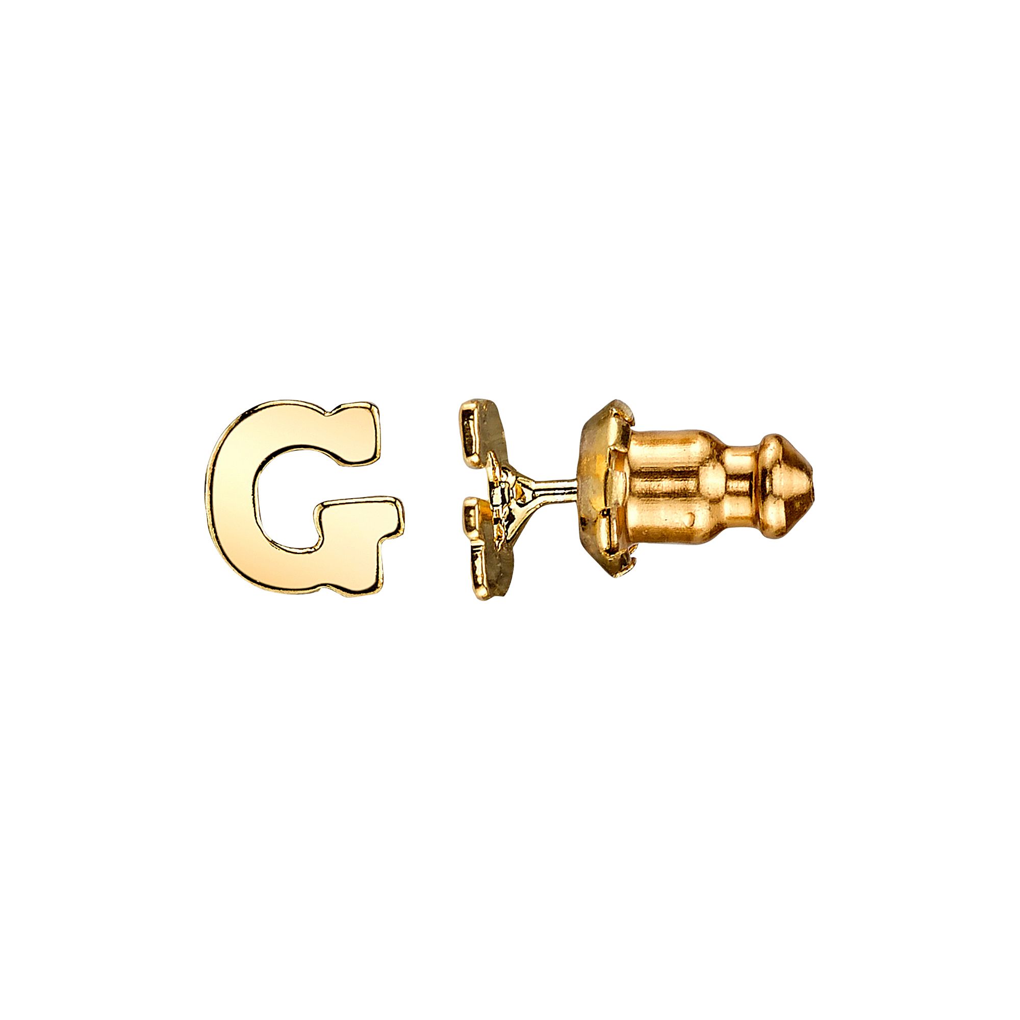 1928 14K Gold Dipped Initial Button Earrings, Womens