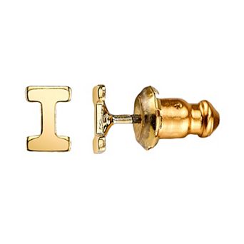 1928 14K Gold Dipped Initial Button Earrings