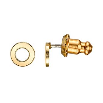 1928 14K Gold Dipped Initial Button Earrings