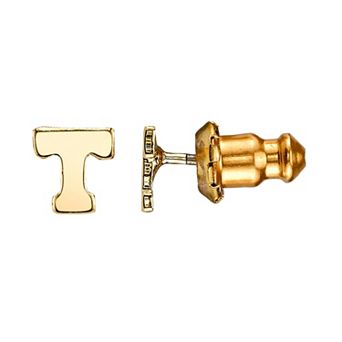 1928 14K Gold Dipped Initial Button Earrings