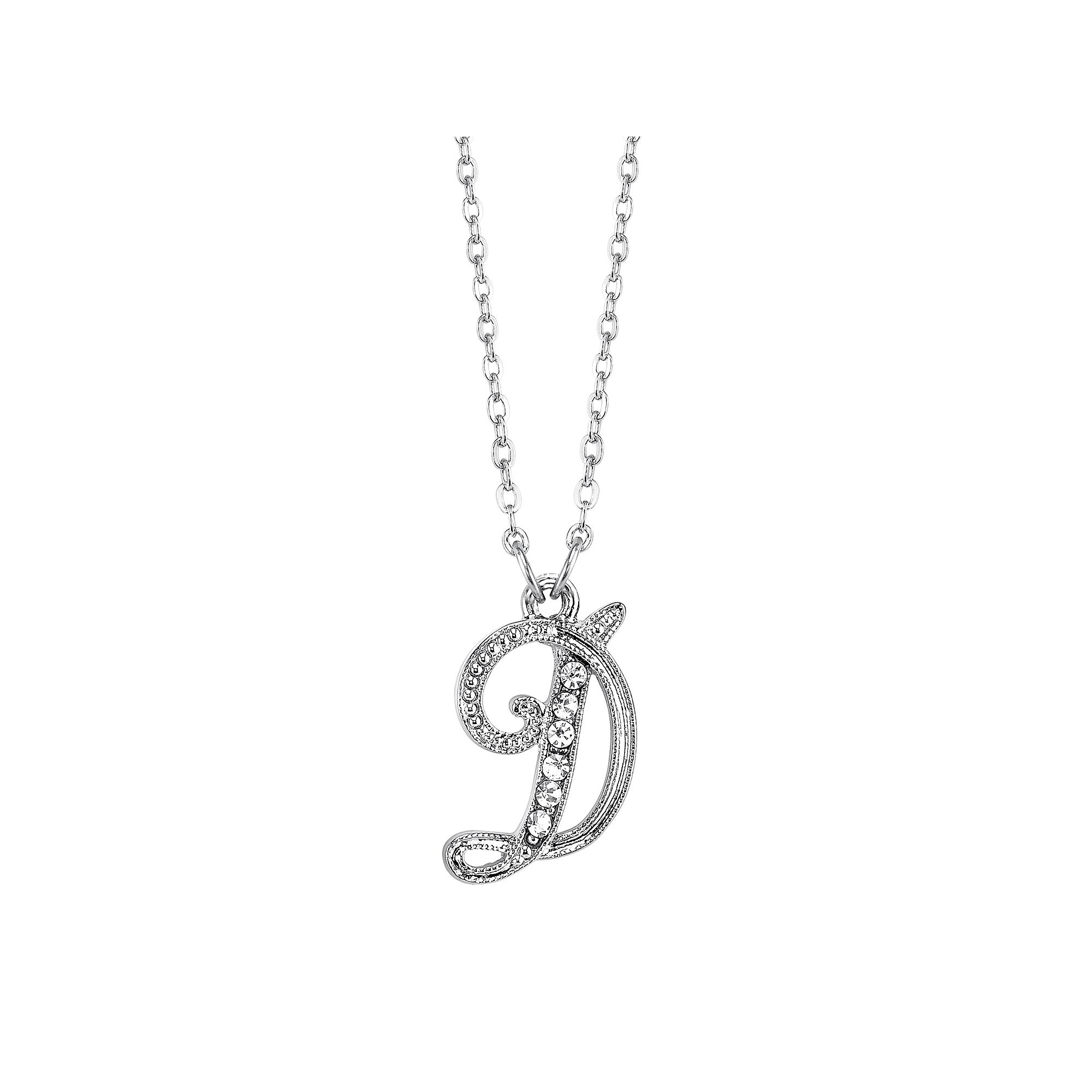 1928 Script Initial Necklace, Womens, Size: 16, D