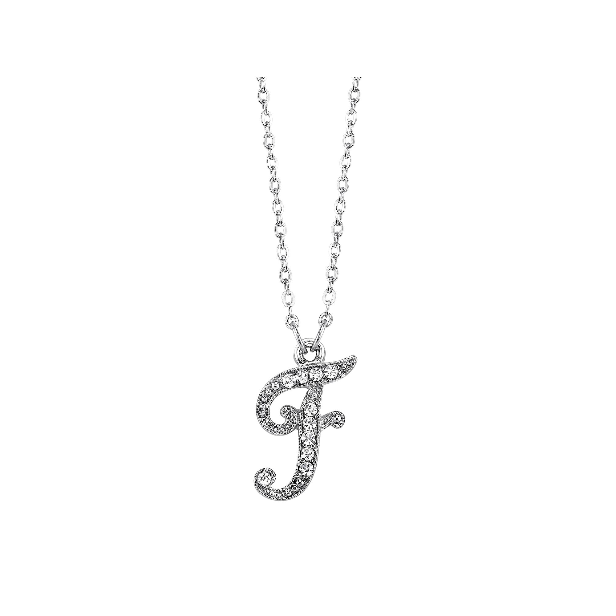 1928 Script Initial Necklace, Womens, Size: 16, F