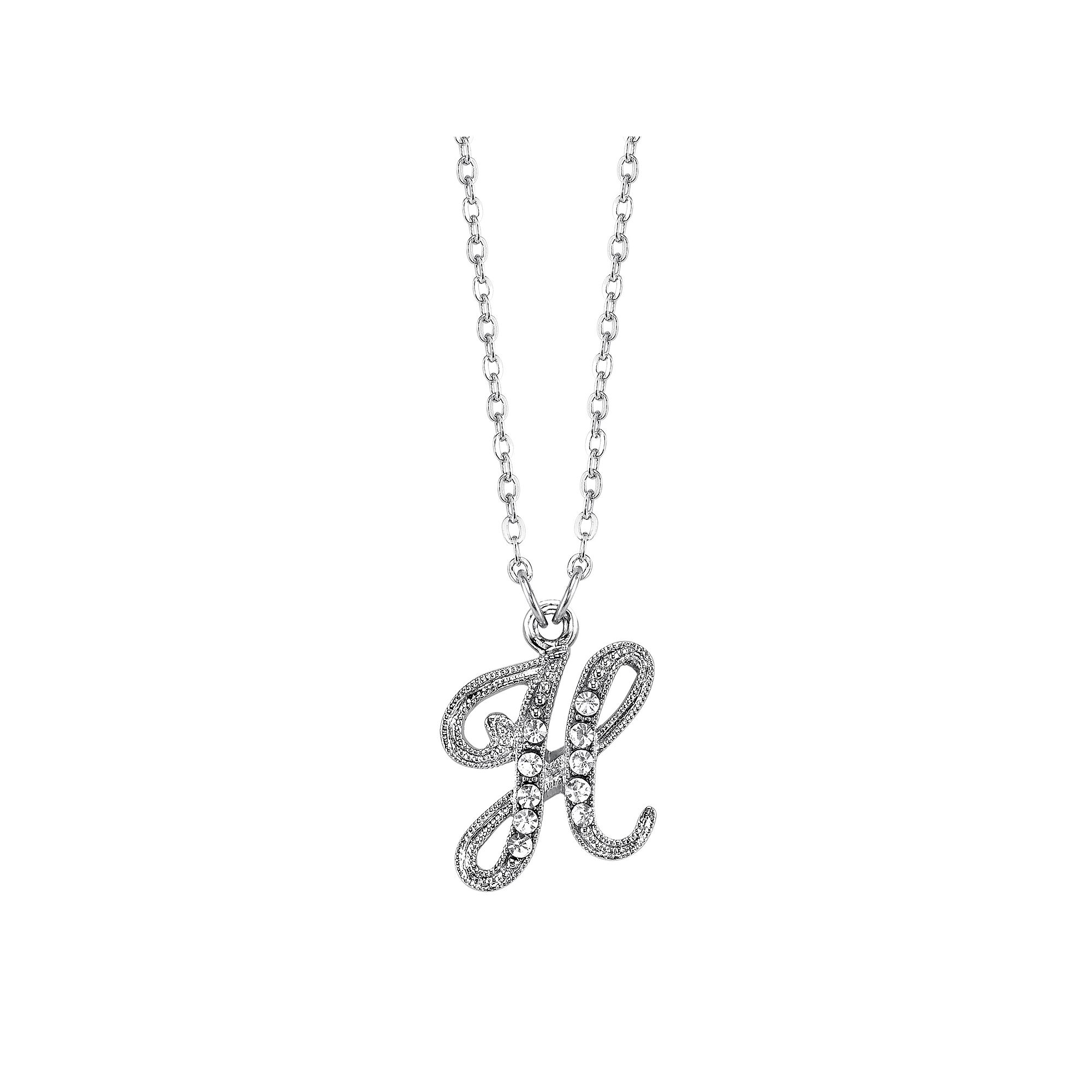 1928 Script Initial Necklace, Womens, Size: 16, H