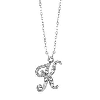 1928 Script Initial Necklace