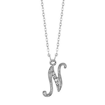 1928 Script Initial Necklace