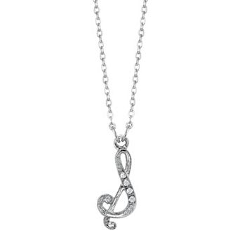 1928 Script Initial Necklace