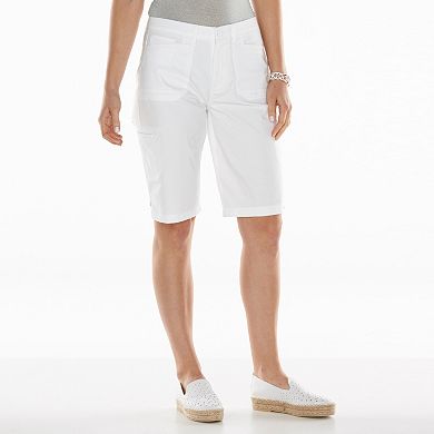 Gloria Vanderbilt Delilah Comfort Waist Cargo Bermuda Shorts - Women's