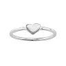 Sterling Silver Heart Midi Ring