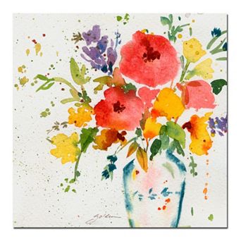 "Vase with Bright Floral" Canvas Wall Art