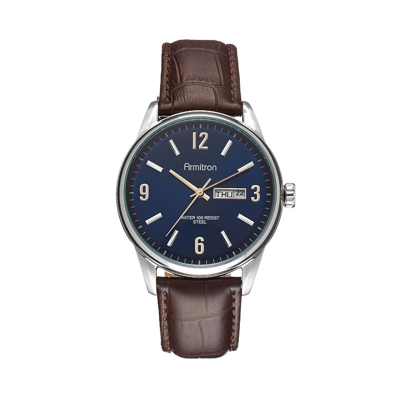 98875334 Armitron Mens Leather Watch - 20/5048NVSVBN, Size: sku 98875334