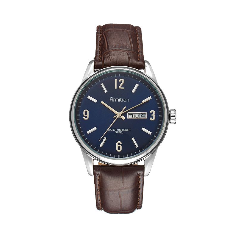 Armitron Mens Leather Watch - 20/5048NVSVBN, Size: Large, Brown
